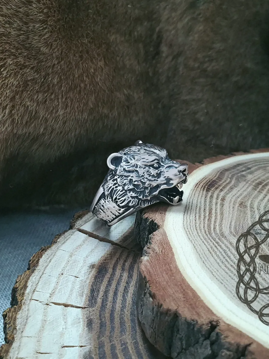 Bear Ring, Sterling Silver Bear Ring, Bear Head Ring, Animal Jewelry, Animal Ring, Biker Ring