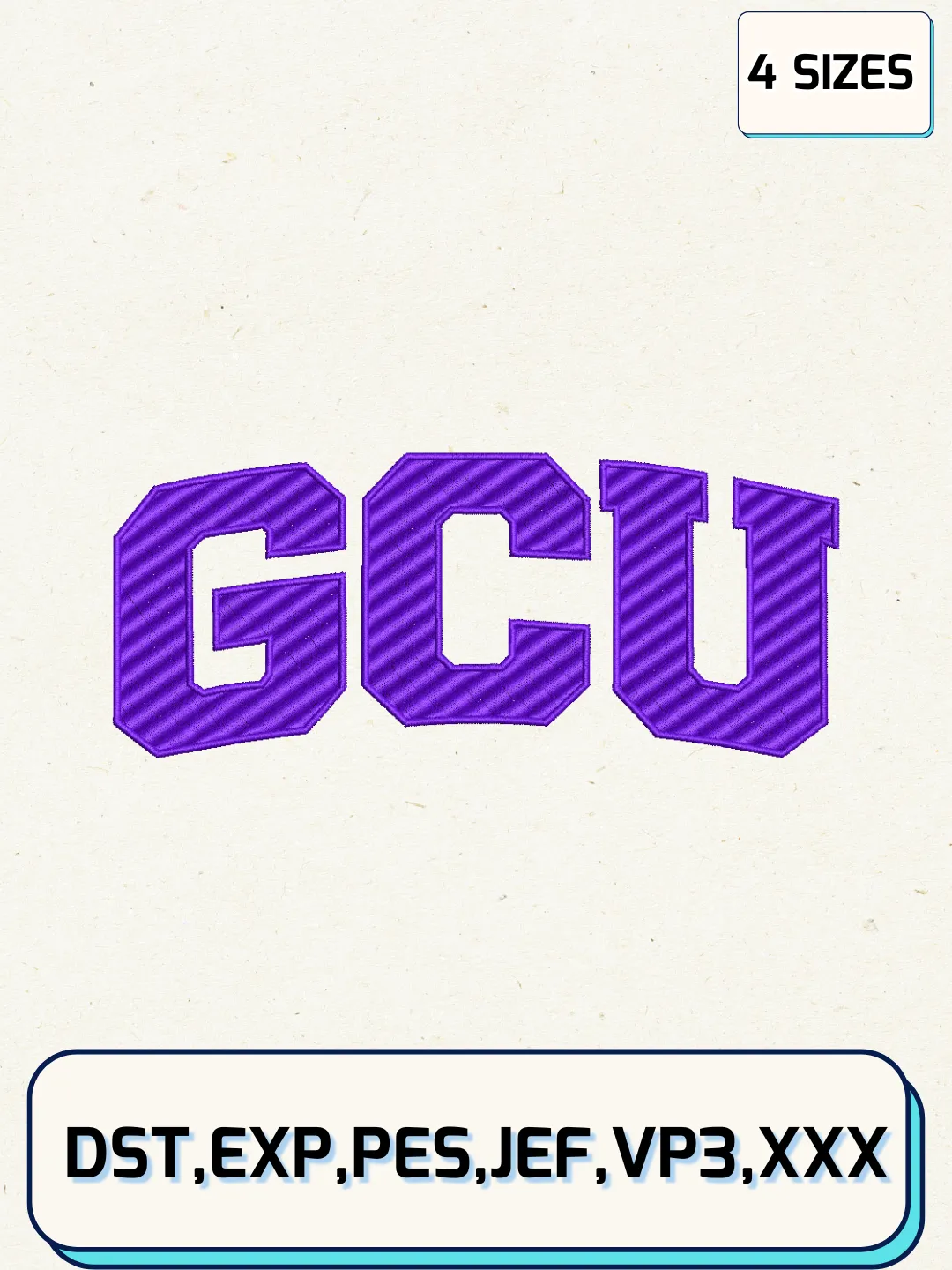 Grand Canyon Antelopes Logos Embroidery Design Files, NCAA Logos Embroidery Designs, Machine Embroidery Files, 4 Sizes