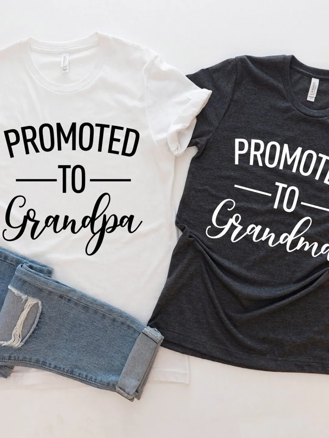 Promoted to Grandpa/Grandma Shirt: Pregnancy Announcement T-Shirt