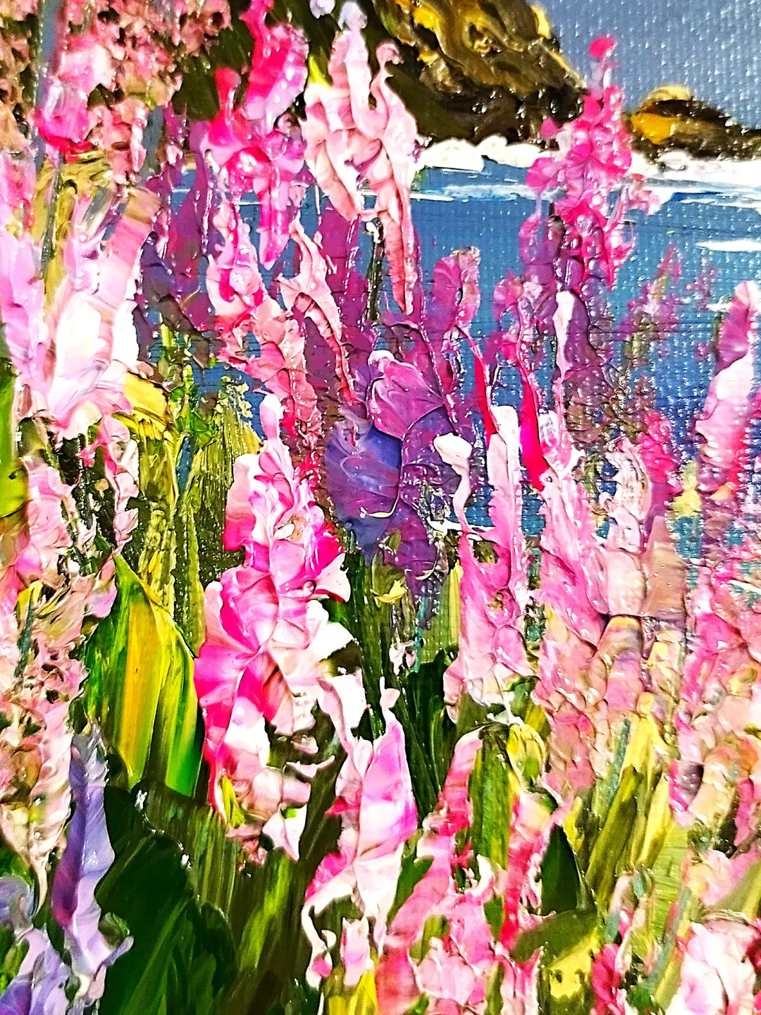 絵画 Acrylic painting A3 Acrylic Painting Landscape Original, Acrylic Painting, Bright