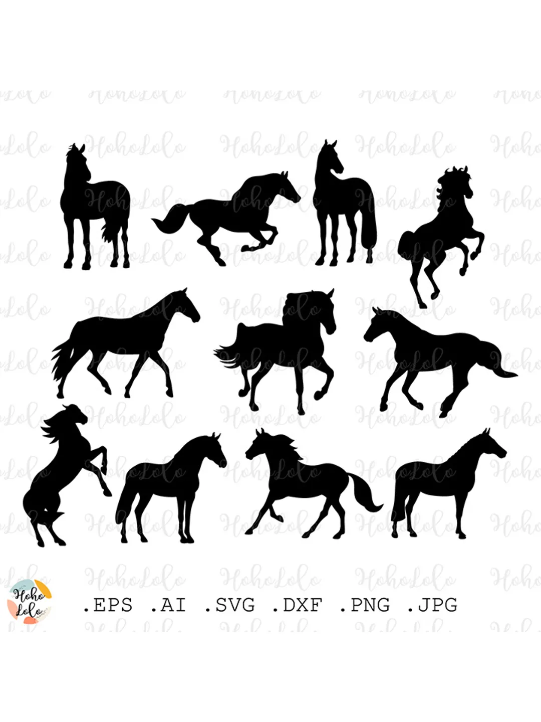 Horse Svg, Horse Silhouette, Horse Cricut, Horse Stencil Template Dxf, Horse Clipart Png