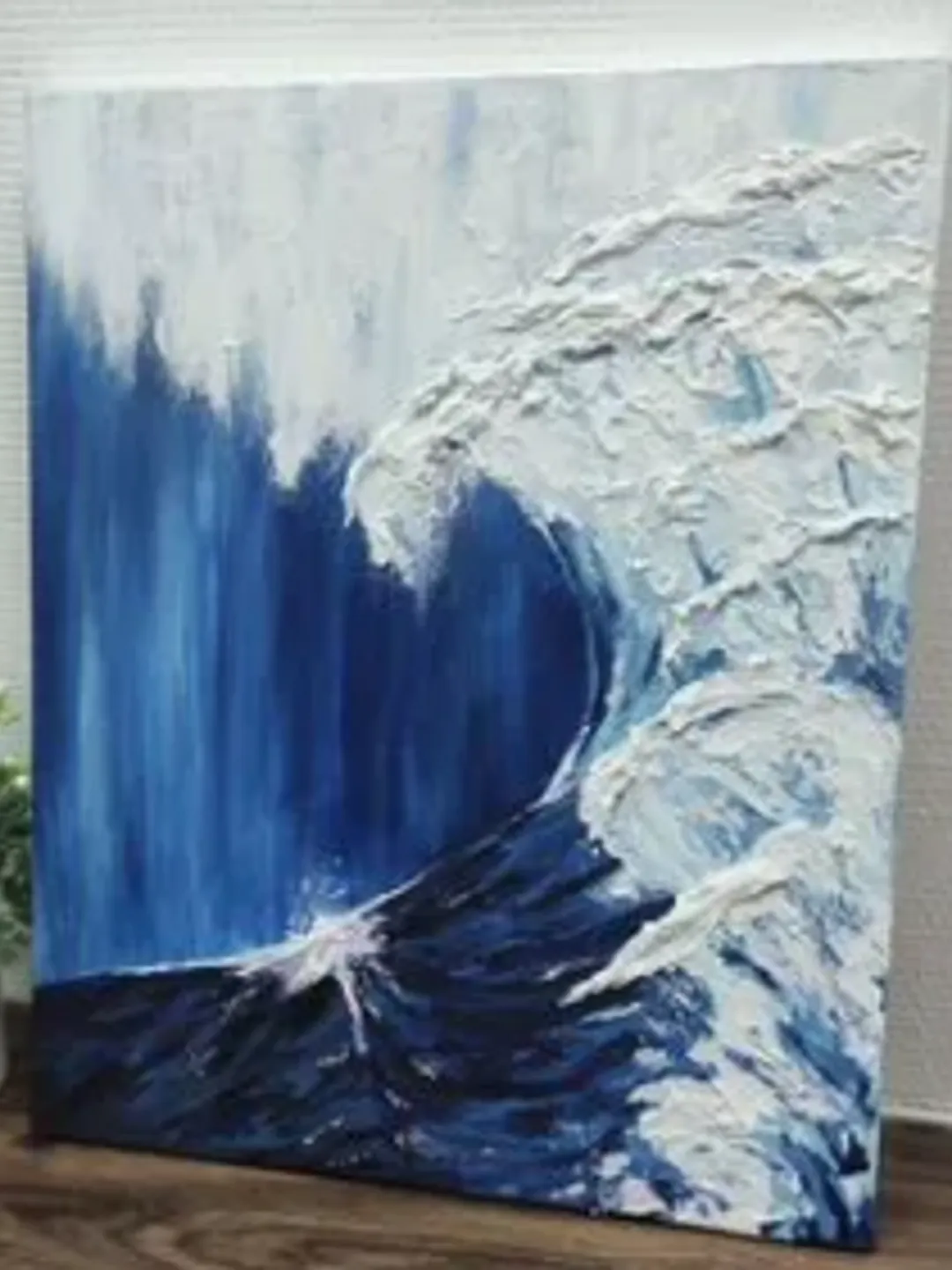 Textured painting on canvas "Wave", acrylic, size 40 x 50 cm