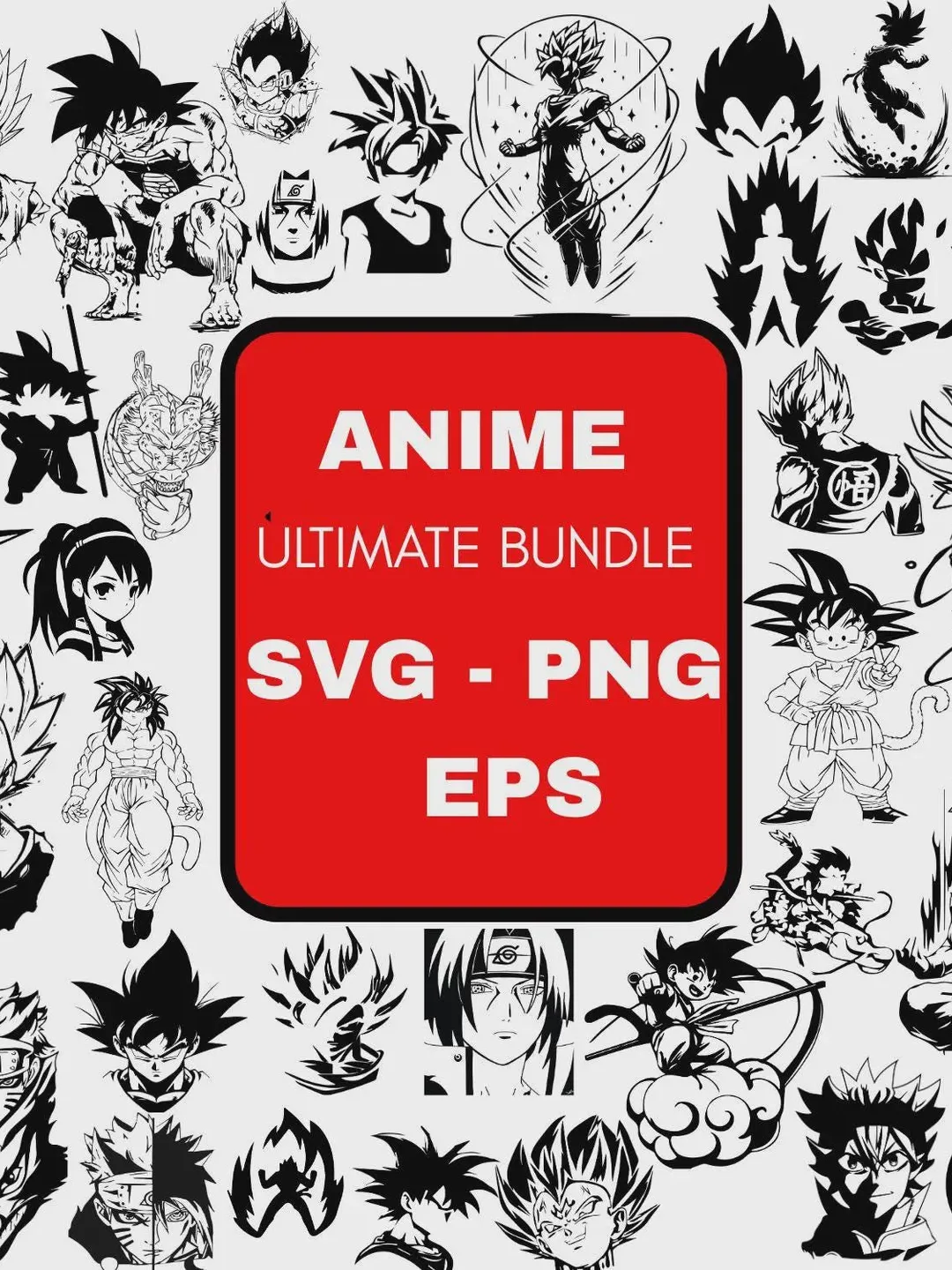 Anime SVG Bundle: Clipart, Silhouettes, Cut Files, Anime cartoon bundle ...