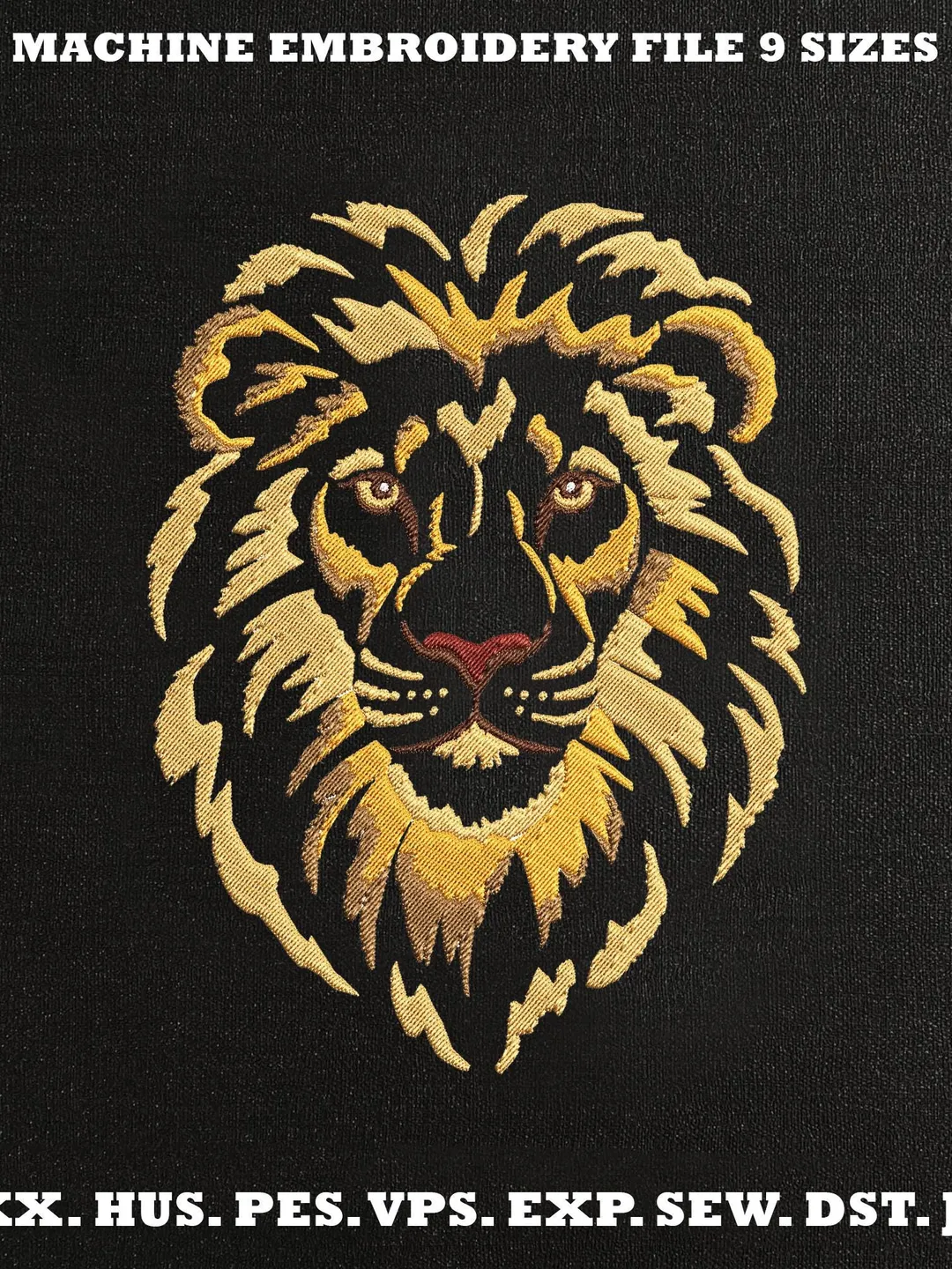 Lion Head Embroidery Design, Lion Face Embroidery File, Majestic Lion Art, Wildlife Animal Embroidery, Machine Embroidery Design, Instant