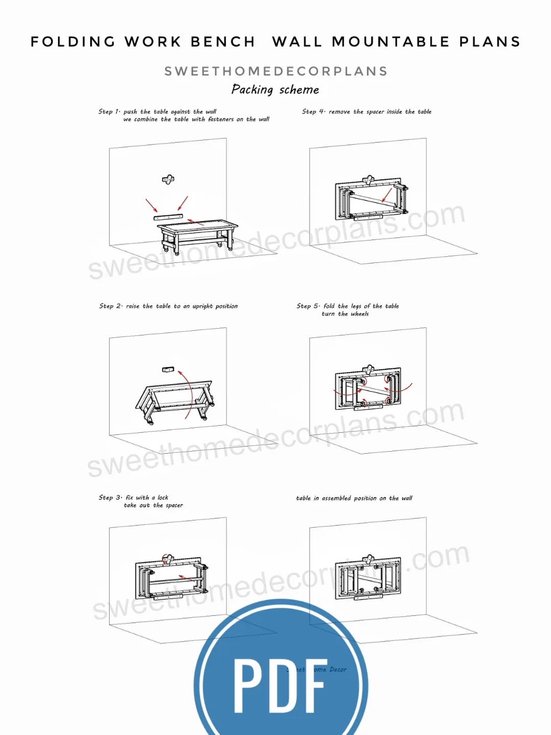 Foldable Wrap Plan.pdf Diy folding work bench plans pdf. Folding craft table and garage table ...