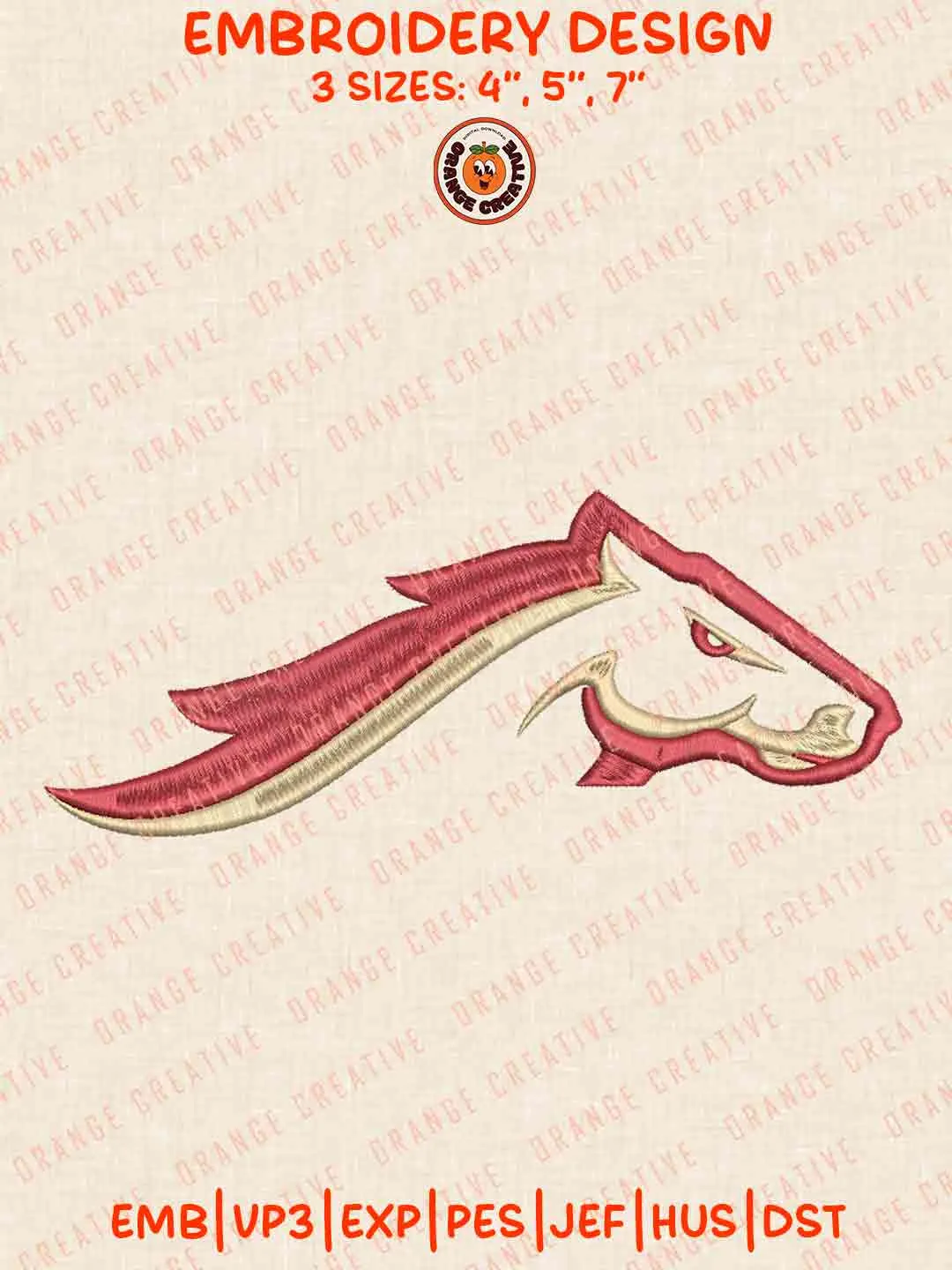Birmingham Stallion Embroidery Files, Football League Embroidery Designs, Sport Machine Embroidery Files, 3 Sizes, Custom Sizes, Instant Download