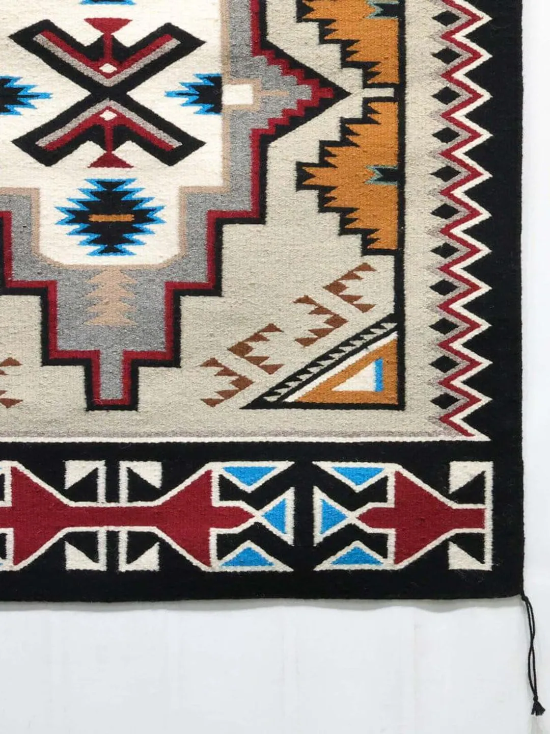 Big Aztec Rug Southwestern Navajo Wool Rug Geometric Aztec Large Grey Navaho Rug 8'x8 ...