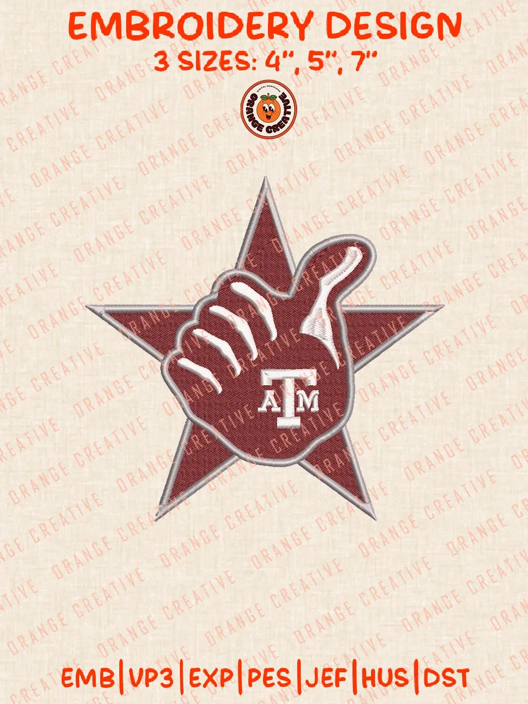 Texas AM Aggies Logos Embroidery Design Files, NCAA Logos Embroidery Designs, Machine Embroidery Files, 4 Sizes, Custom Sizes, Instant Download