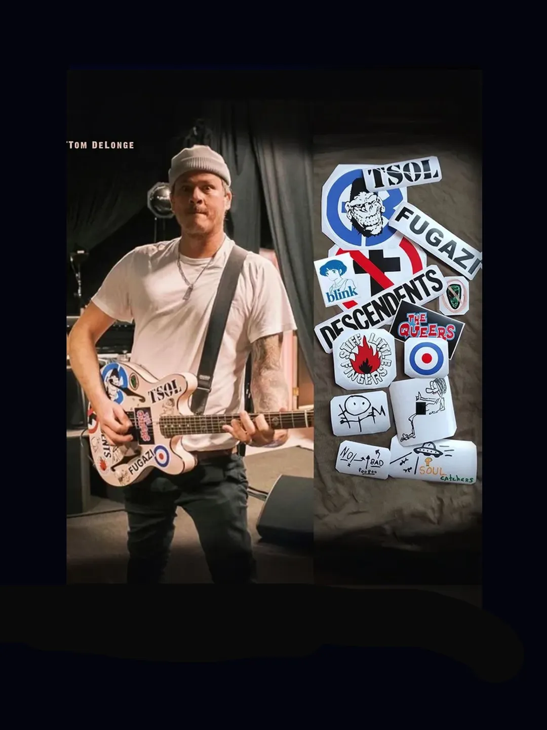 Tom DeLonge guitar stickers Fender R&D Starcasters Blink-182 vinyl