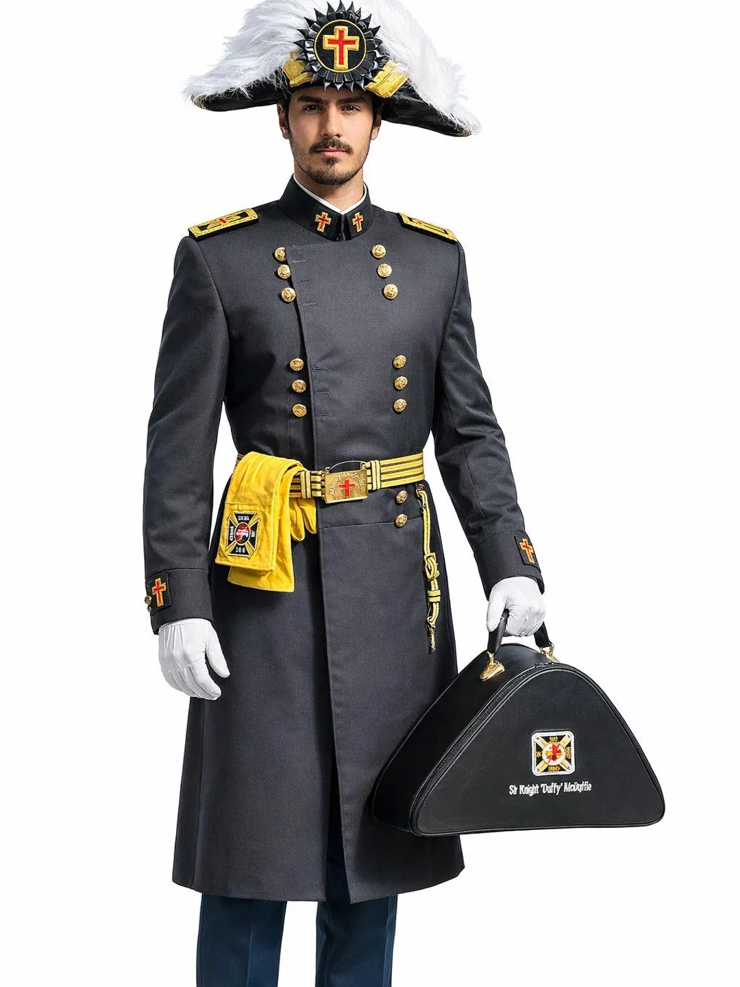 black dress uniform Knights Templar Full Set – Masonic KT Frock Coat, Chapeau, Belt & Gloves occasion:wedding-guest Zimmermann | Dresses | Size:XX Small Tailored black full dress