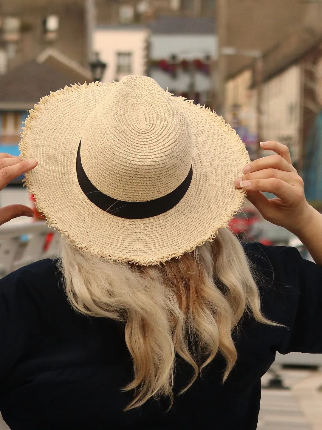 Fedora Straw hat for Women summer raffia sun hat floppy beach boho seaside hat