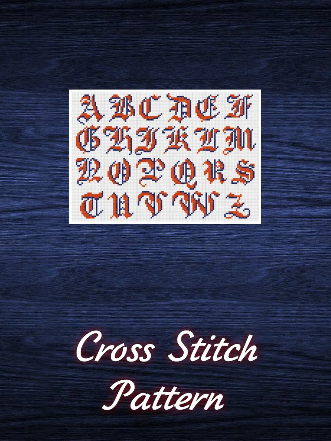Vintage Cross Stitch Pattern Alphabet Counted Digital Download PDF