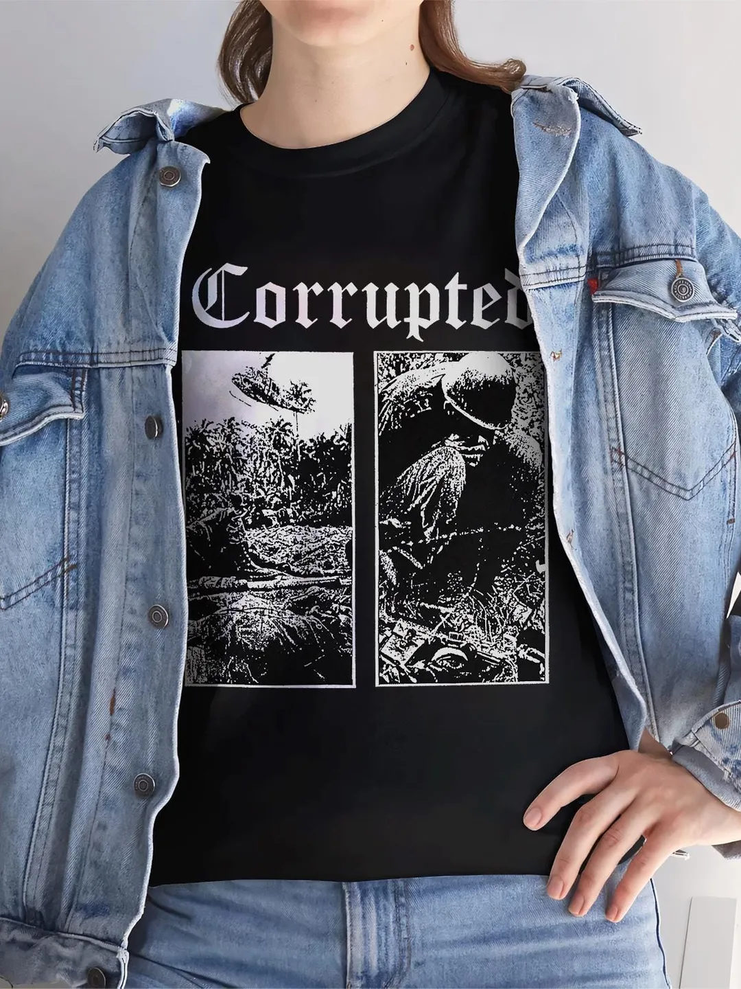 Corrupted Band Shirt: Japanese Sludge Metal, Dark Tee