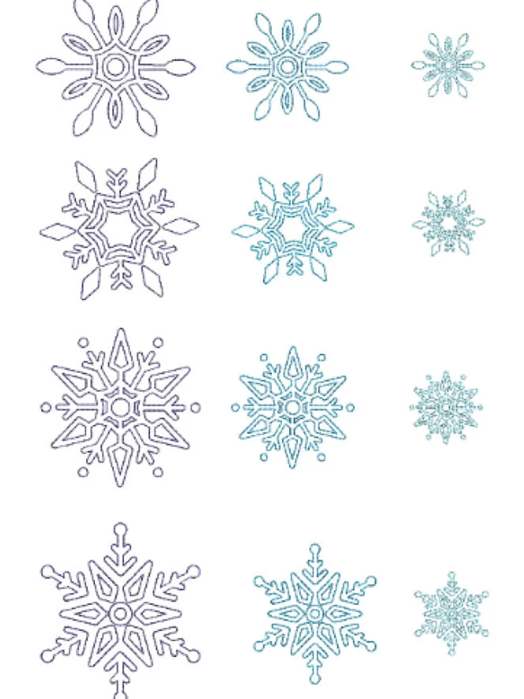 Snowflake Set machine embroidery design
