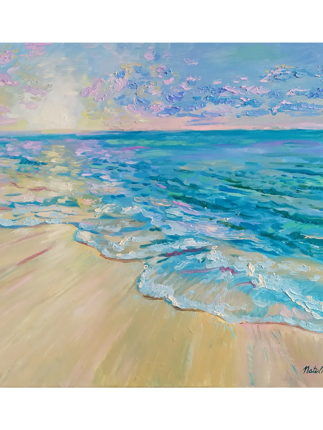 Hawaii painting Waikiki Beach Original Art Oahu artwork Tropical oil painting 16 by 20 canvas art by Natalia Plotnikova