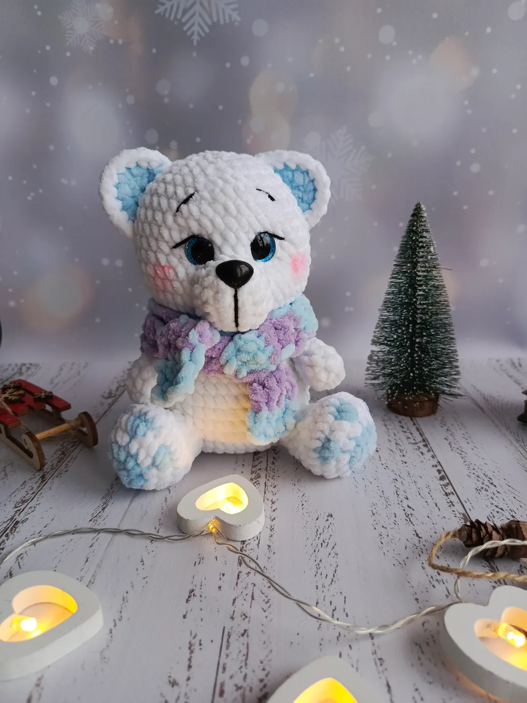DIGITAL PATTERN: Polar Bear Christmas Crochet Plushie, Crochet pattern ...