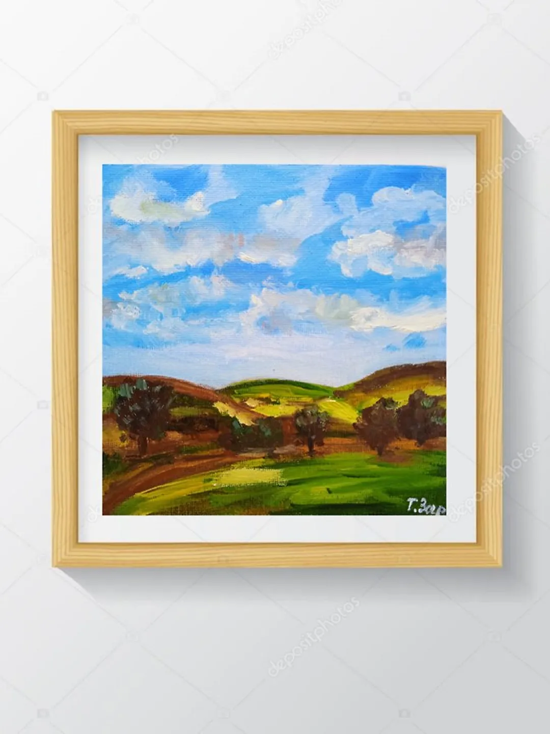 Abstract Landscape Original Oil Painting Impasto Art Miniature 6x6 inches