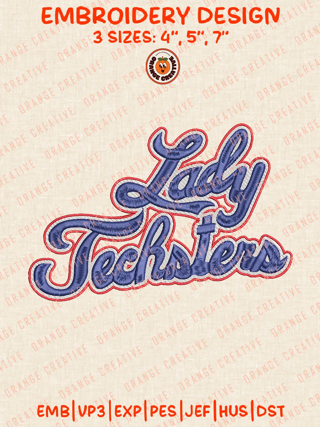 Lady Techsters Logo Embroidery Files, NCAA Louisiana Tech Bulldogs Team Embroidery Designs, Football Team Machine Embroidery Files, NCAA Louisiana Tech Machine Embroidery, Digital Download