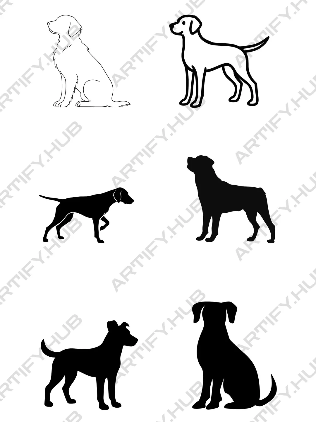 Dog Silhouette Set