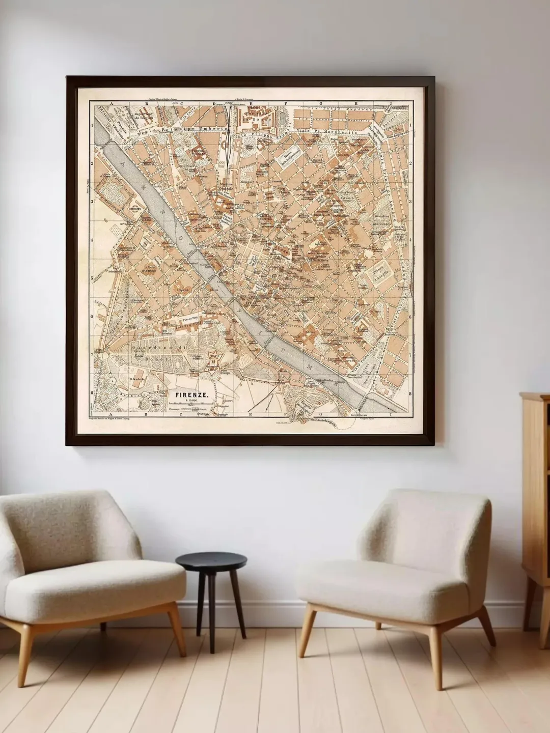 Vintage Florence Map Print | 1900 Firenze City Plan