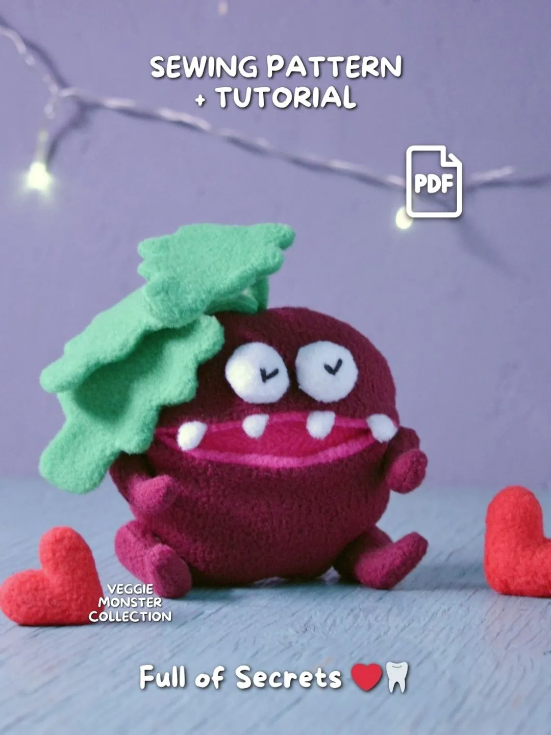 4 PDF Pocket Bee, Frog, Beehive and Strawberry Sewing Patterns