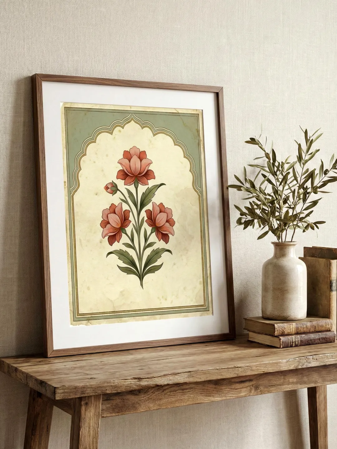 Vintage Watercolor Floral Print – Pastel Cottagecore Garden Wall Art
