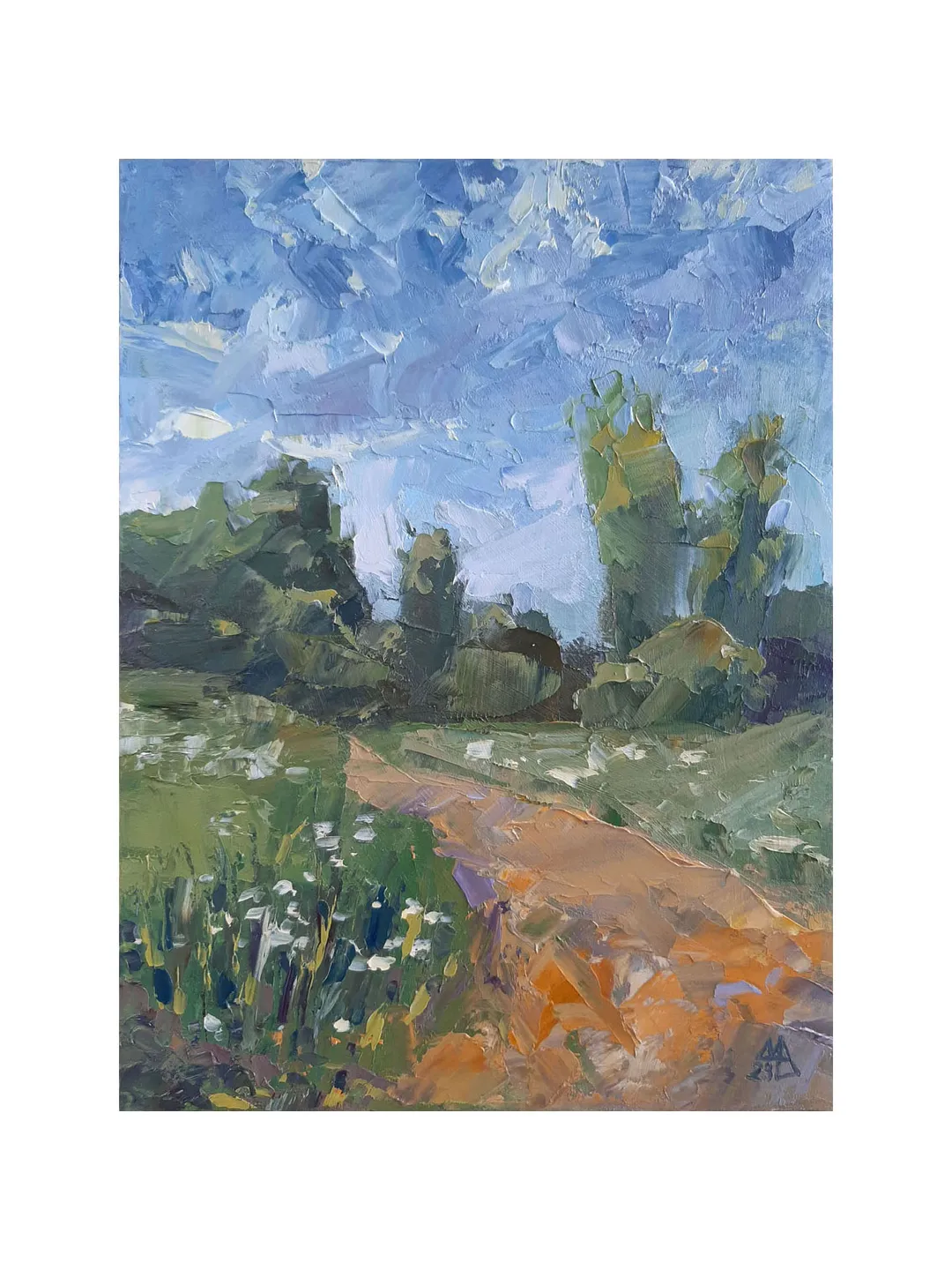 Forest Park Painting 8x6” Path Landscape ORIGINAL ART Impressionist Summer Artwork Hand painted by artist Marina Chuchko