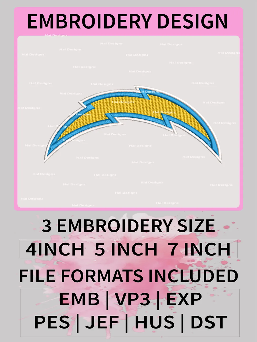 Los Angeles Chargers Embroidery Files, NFL Logo Embroidery Designs, NFL Los Angeles, NFL Machine Embroidery Designs