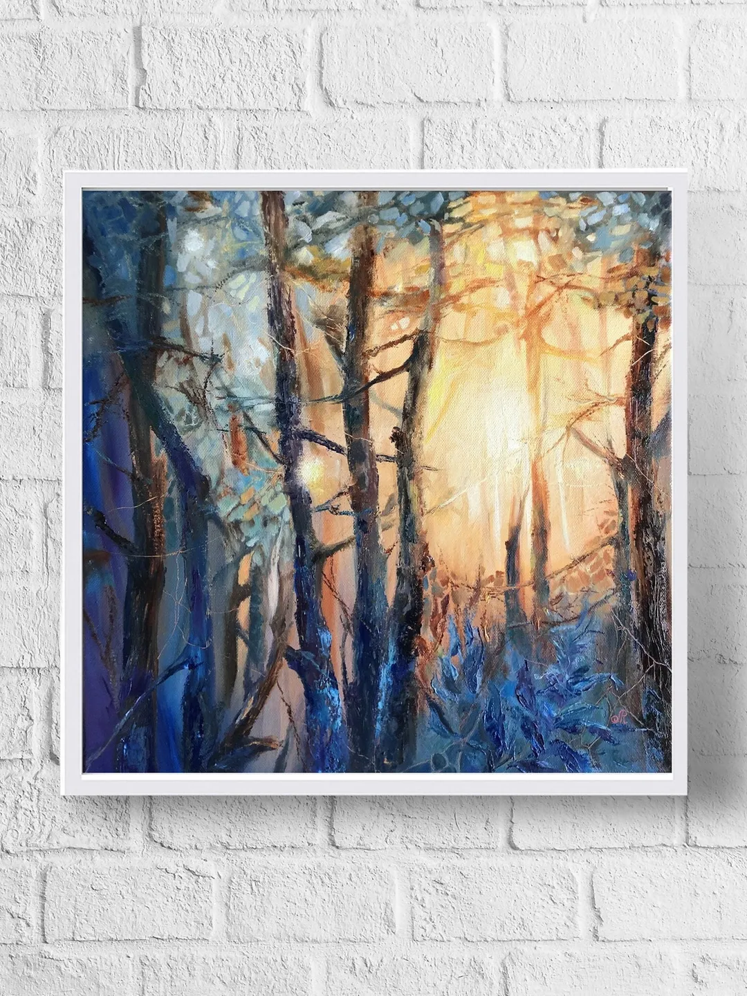 Forest Original Oil Painting Sunset Landscape Abstract Forest Art