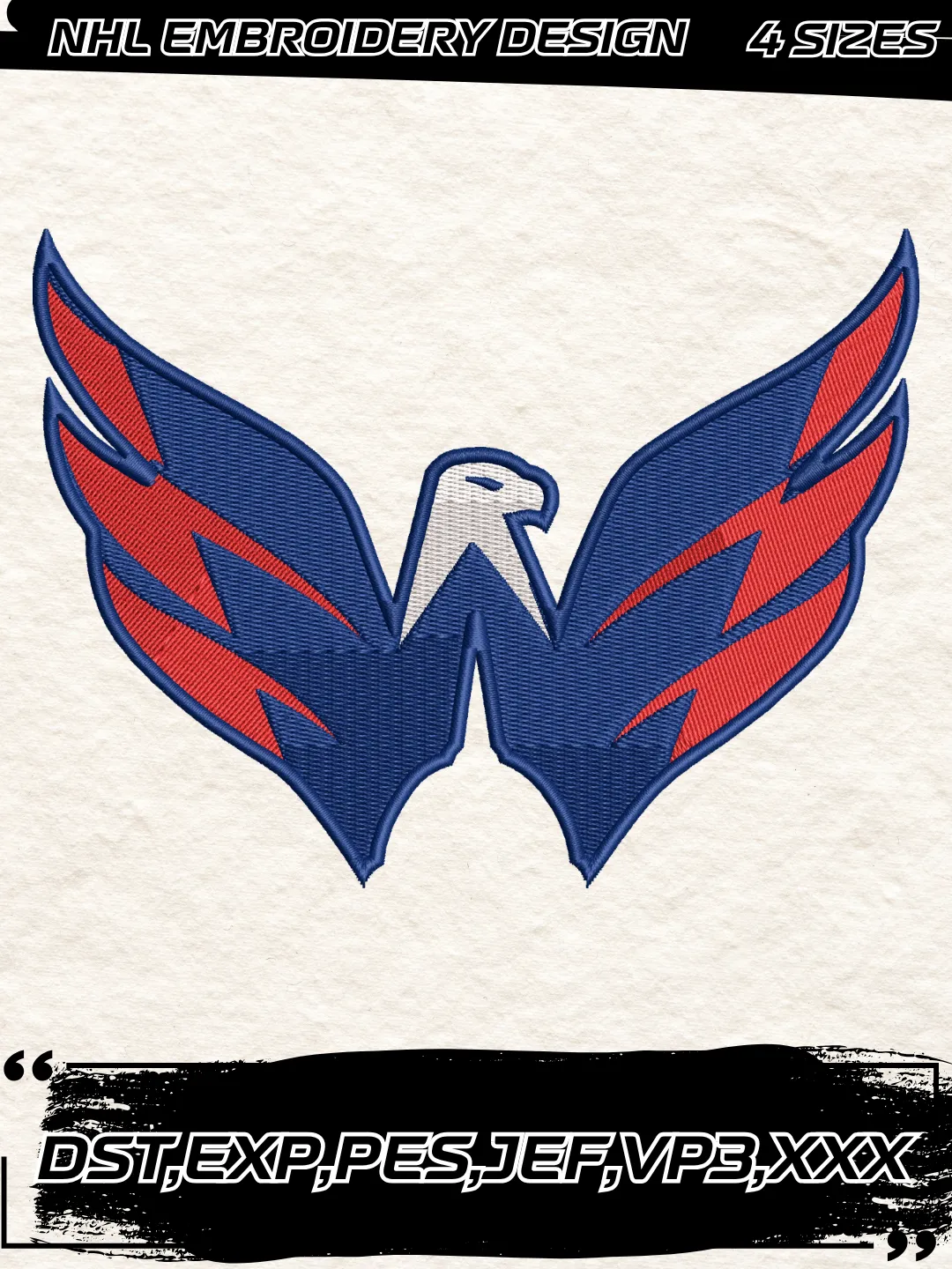 Washington Hockey Embroidery Design-Machine Embroidery File
