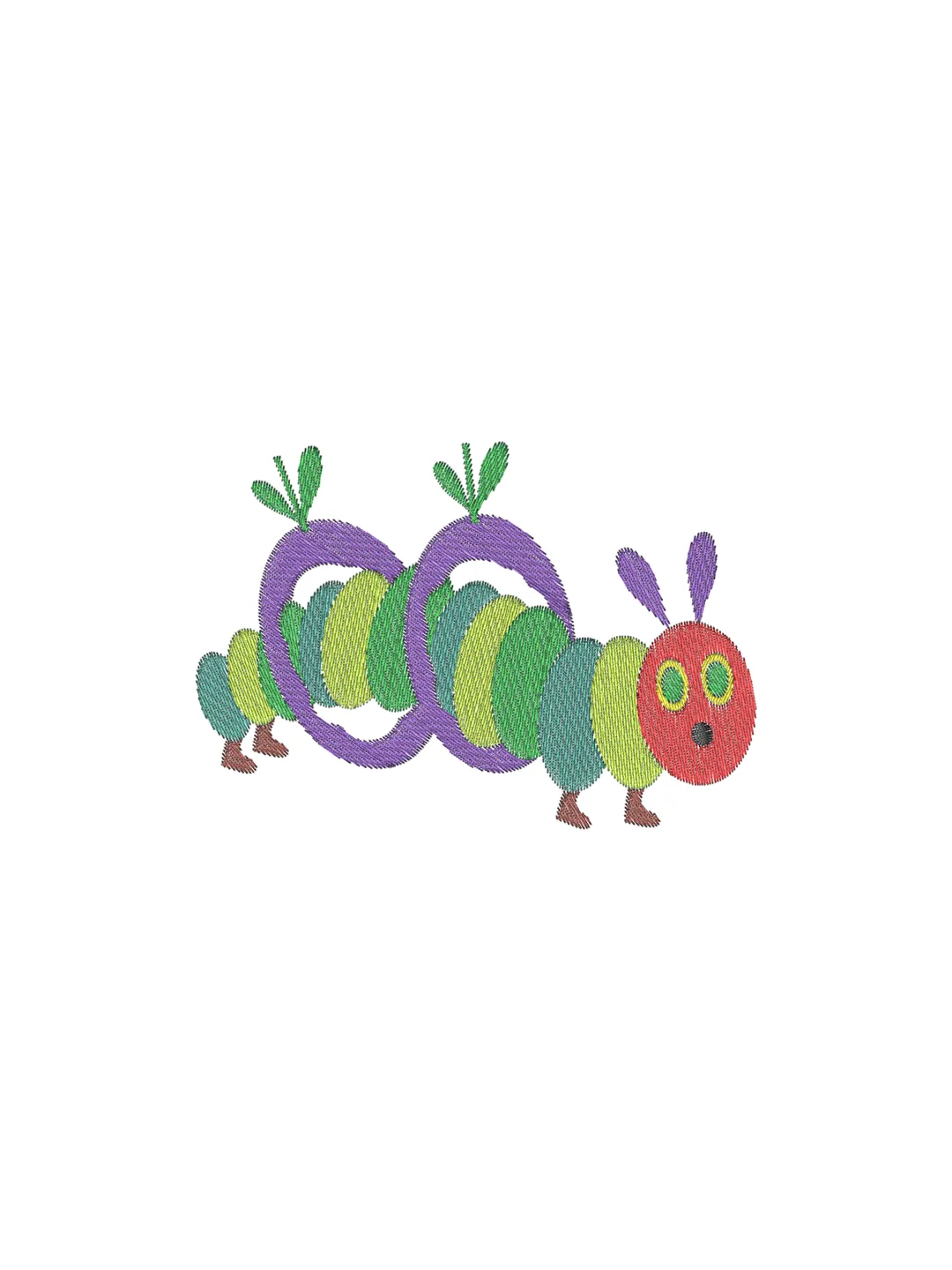 Hungry Caterpillar Machine Embroidery Design,cute machine embroidery design,2 sizes,Instant Download--740