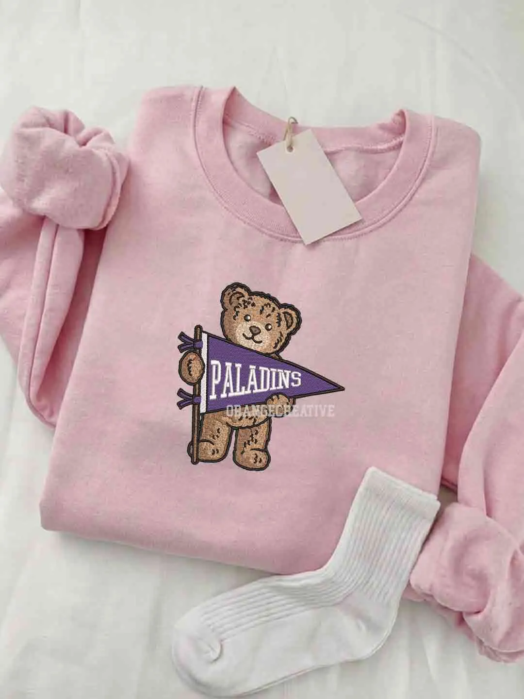 Furman Paladins Embroidered Sweatshirt, College Embroidered Crewneck, NCAA Paladins Team Embroidered Shirt, Teddy Bear Sweatshirt, Gift for Collegue