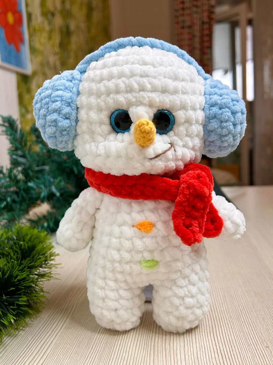 Crochet snowman pattern Amigurumi Christmas toy tutorial Xmas decoration pdf pattern