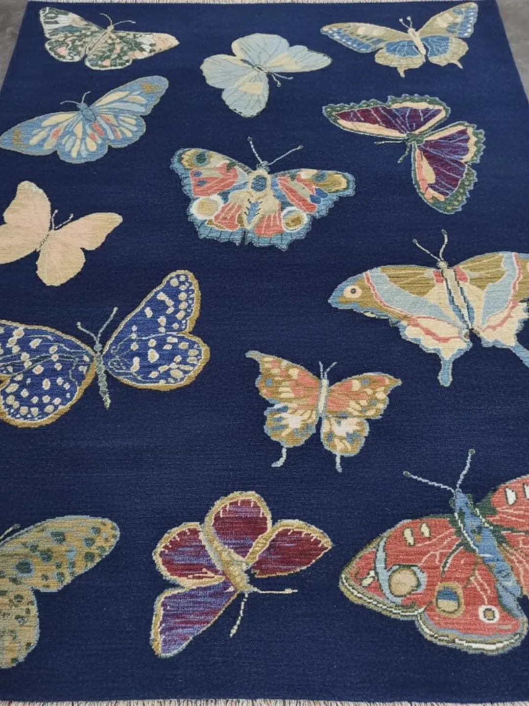 Pink Butterfly Rugs Hand Knotted Butterfly Rug – Luxury Wool Floral Pink Area Rug