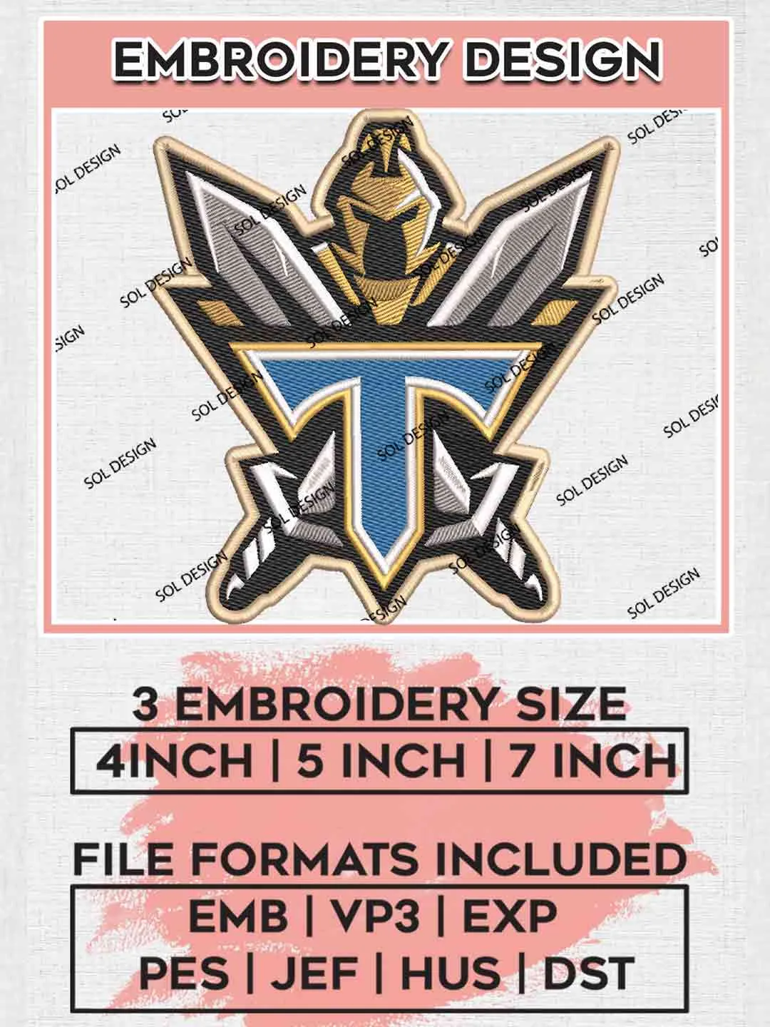 NRL Gold Coast Titans Machine Embroidery Design, National Rugby League Logo, Gold Coast Titans Logos Embroidery Design,NRL Machine Embroidery Digitized Pes File,3 Sizes, Instant Download