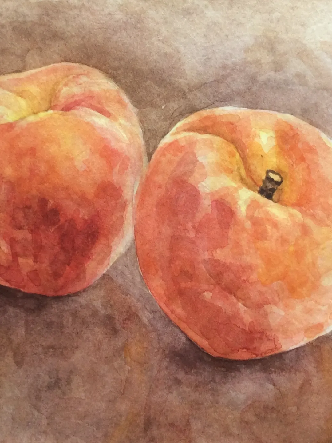 "Peaches" watercolor painting fruit stilllife original wall art picture artwork, 20x15cm.