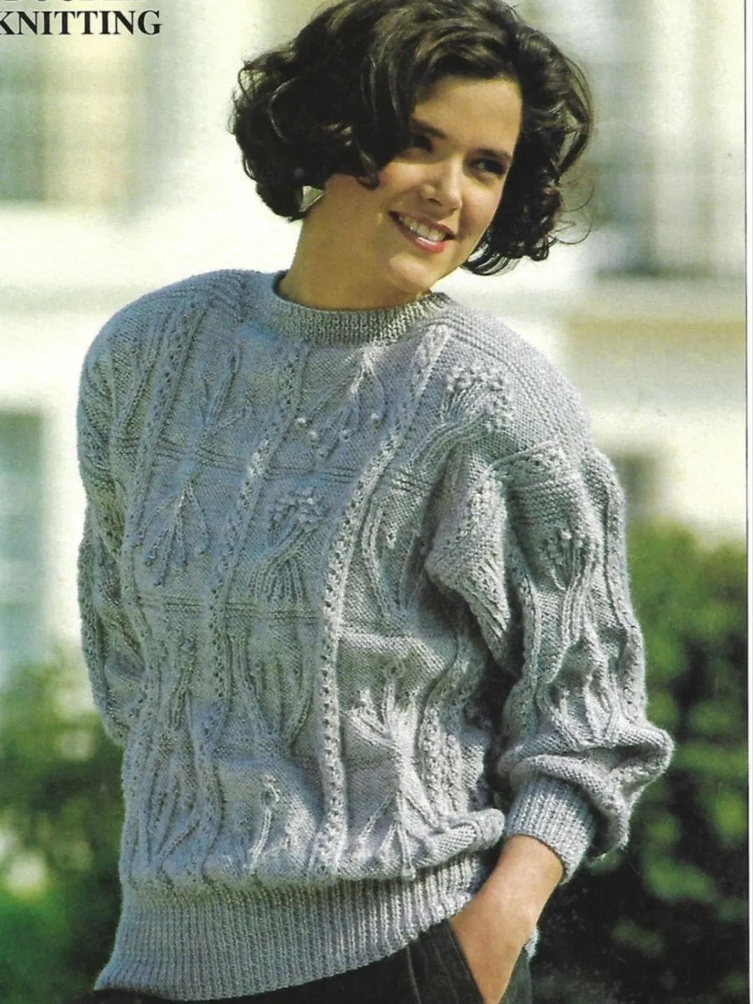 Sweater knitting pattern women ladies cable aran sweater DK yarn pdf instant download