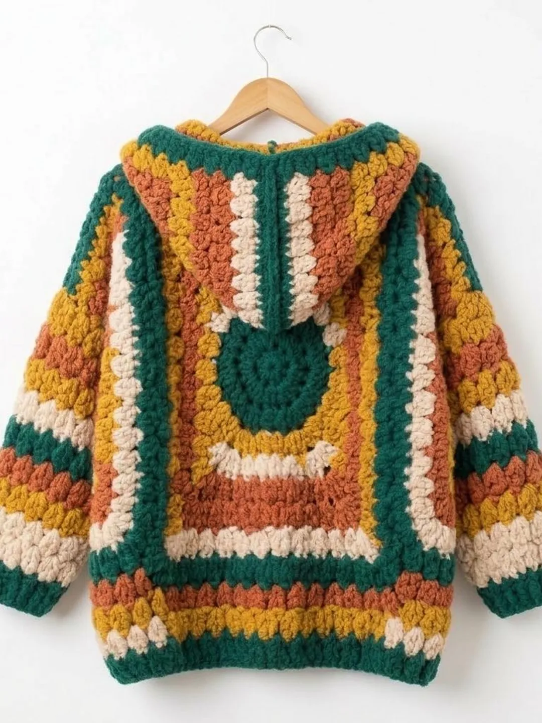 Chunky Hexi Cardigan Crochet Pattern | Oversized Hooded Sweater