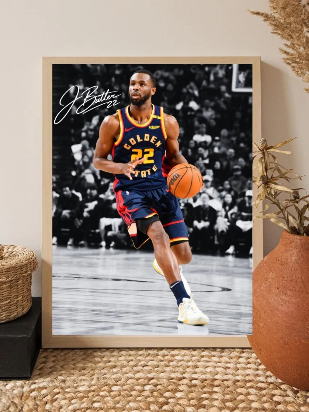 Jimmy Butler NBA Basketball Legend Walnut Art Portrait