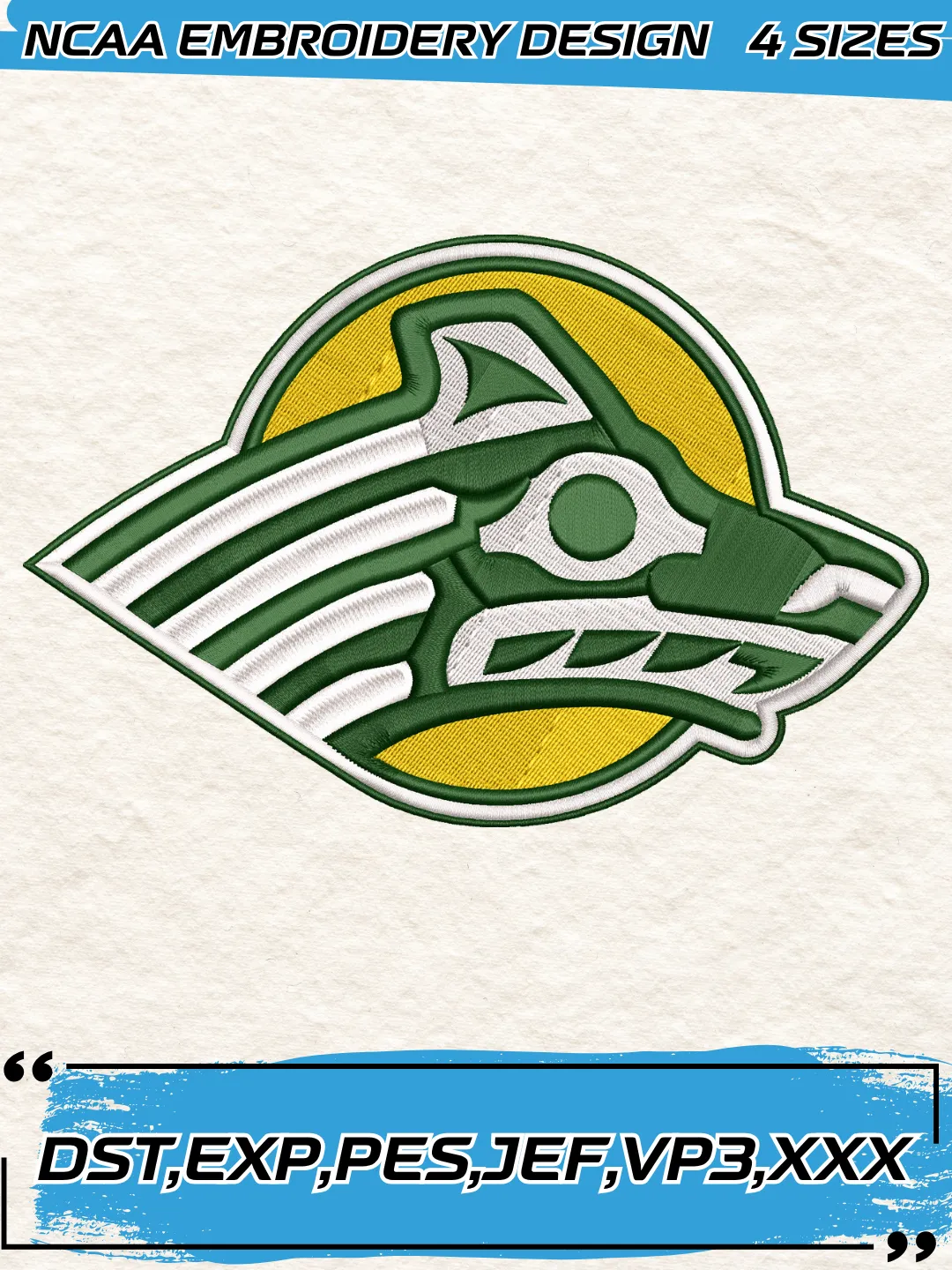 Alaska Anchorage Seawolves Logos Embroidery Designs,NCAA Logo Embroidery Design,Machine Embroidery Design File,4 Sizes, Digital Download