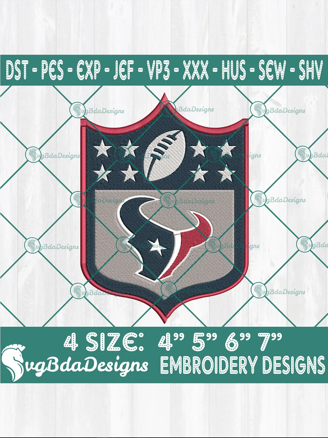 Houston Texans Logo NFL Embroidery Designs, Houston Texans Embroidery Designs, NFL Logo Embroidery Designs, America Football Embroidery Designs