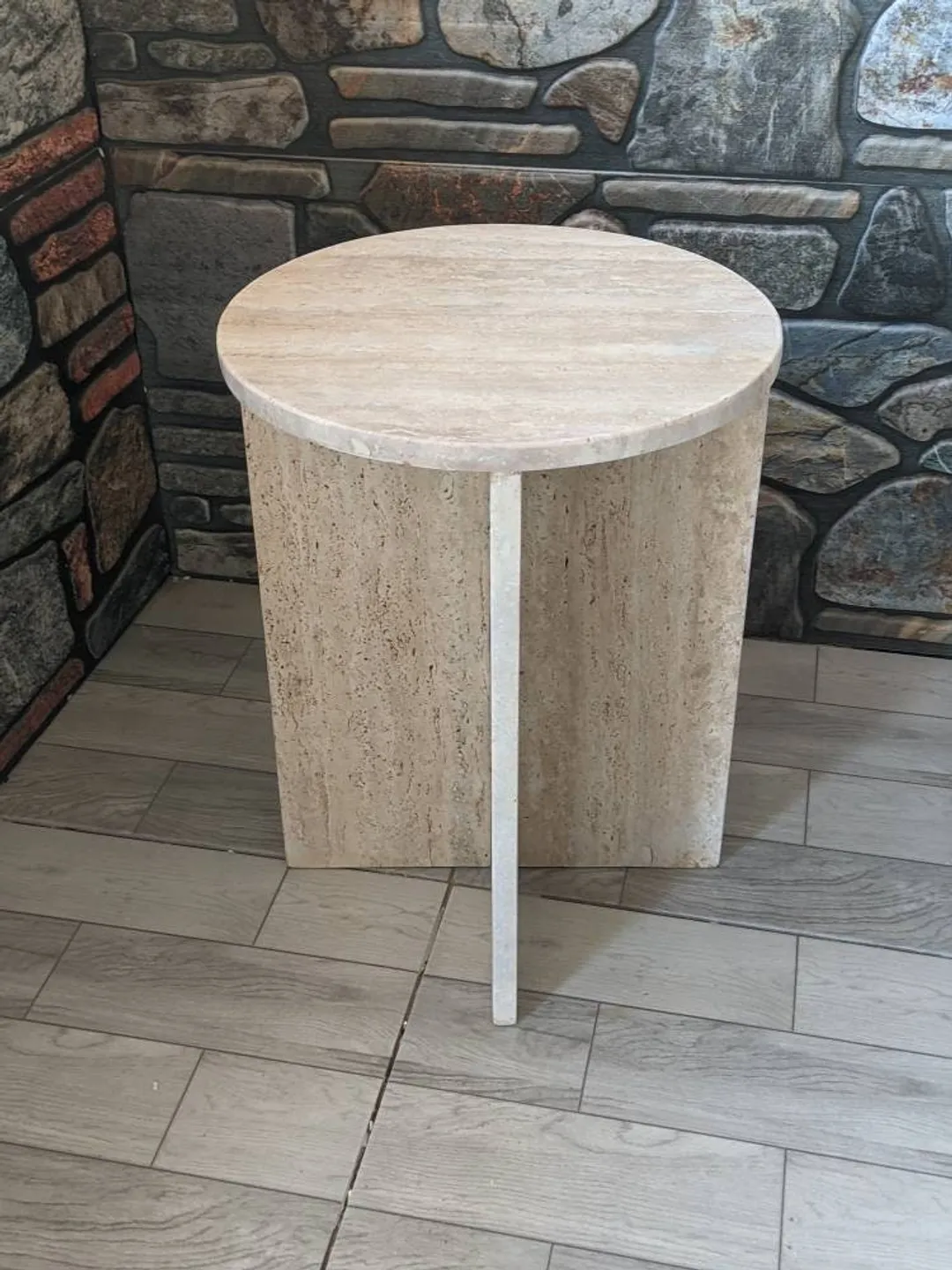 Travertine Marble side table, end table, italian marble 100% handmade, coffe table