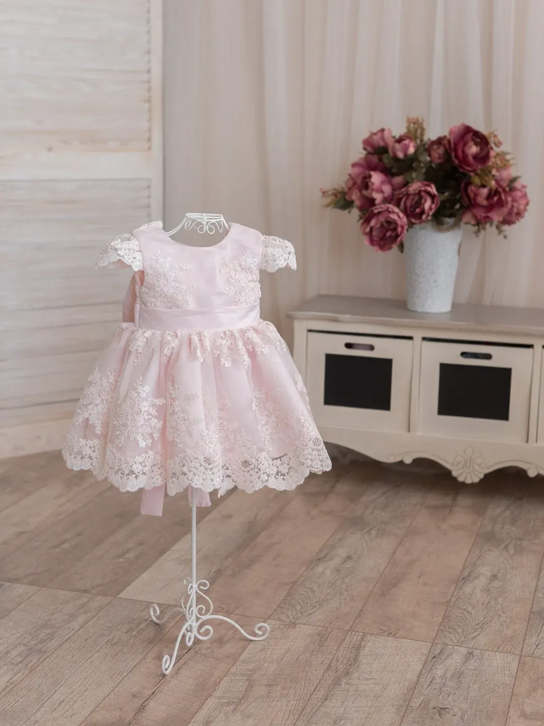 Blush Lace Dress, Flower Girl Dress, Christening Gown Dress, Baby Girl Dress, First Baptism Dress, Summer Dress, Princess Dress, Tutu Dress