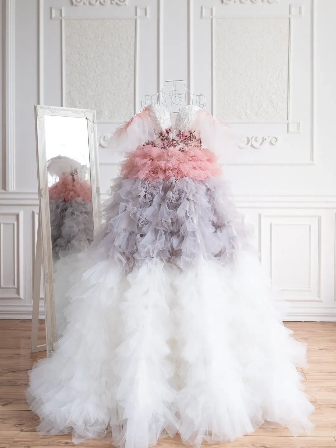 Off Shoulders Wedding Dress, Ombre Tulle Dress, Couture Dress, Tiered Wedding Dress, Fairytale Dress, Prom Gown, Alternative Wedding Dress