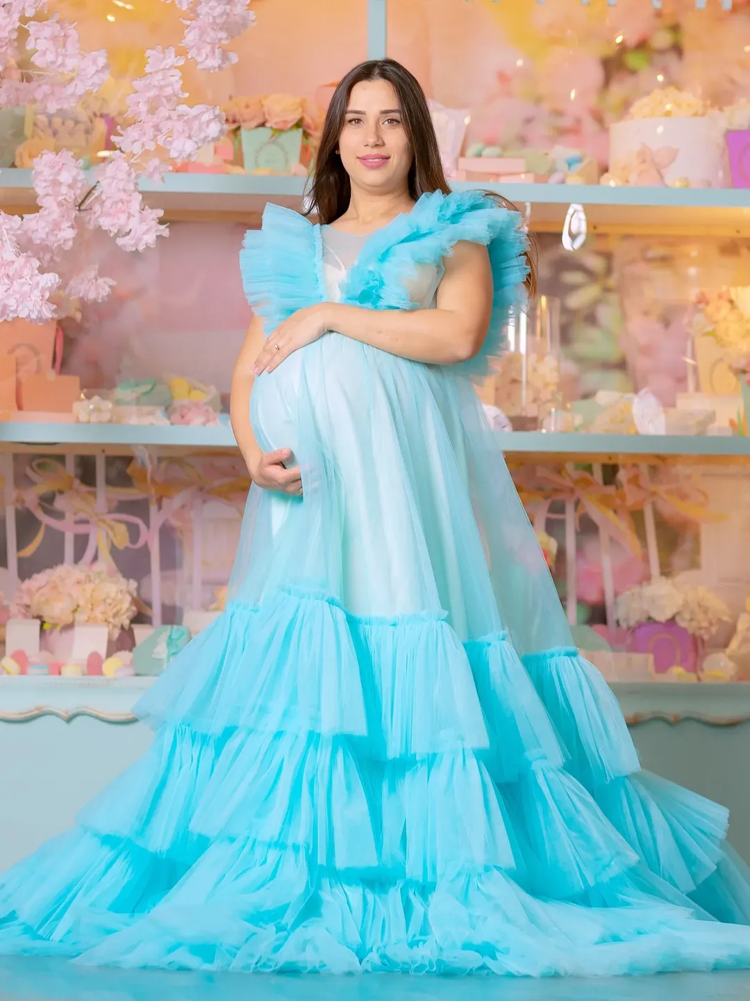 princess polly baby blue dress Royal Blue Maternity Gown for Baby Shower and Photoshoot