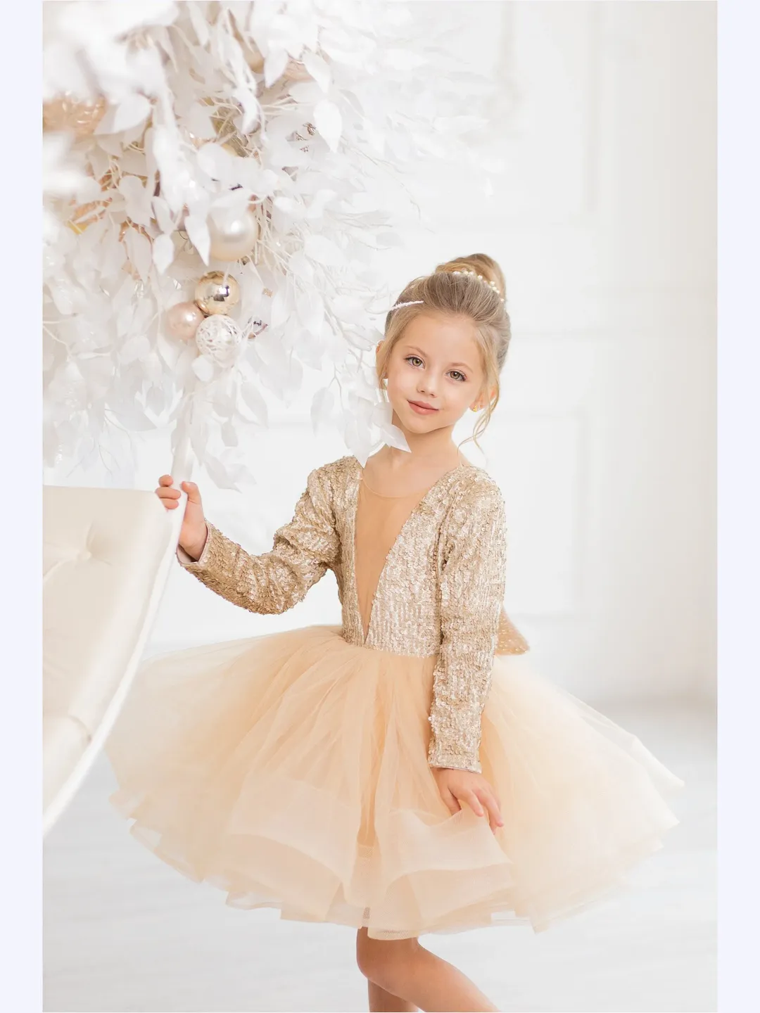 white christmas dresses Champagne A-line Beaded Tulle Long Tulle Prom Dress, Champagne Evening –  Cutedressy