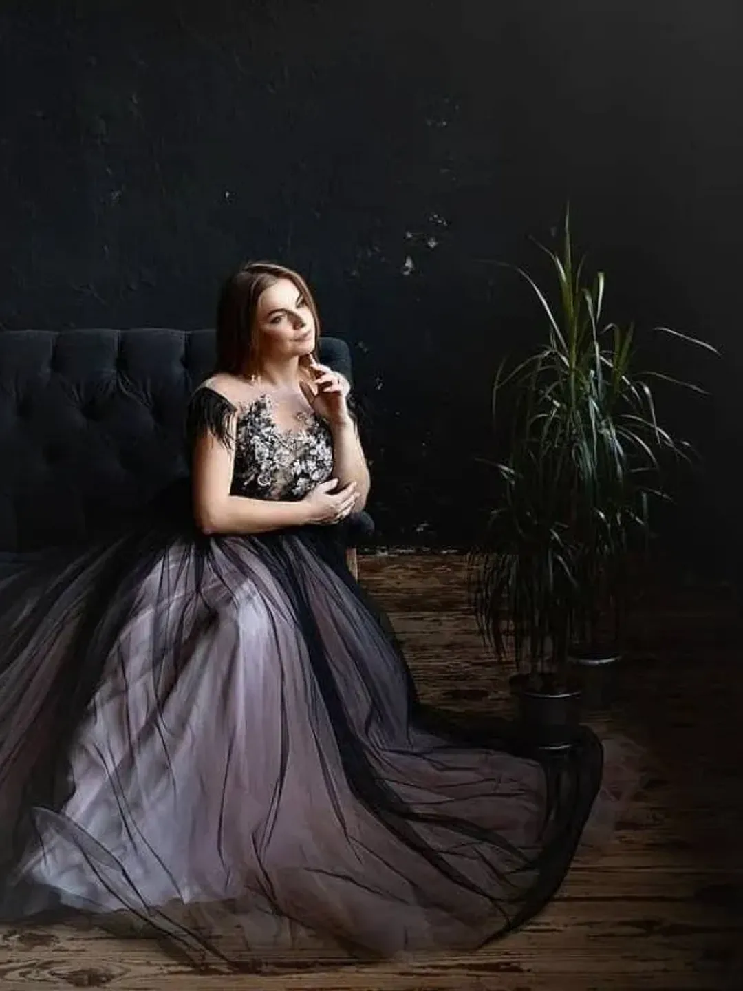 Black Wedding Dress, Gothic Wedding Dress, Alternative Wedding Dress, Blush Wedding Dress, Dark Wedding Gown, Formal Occasion Dress