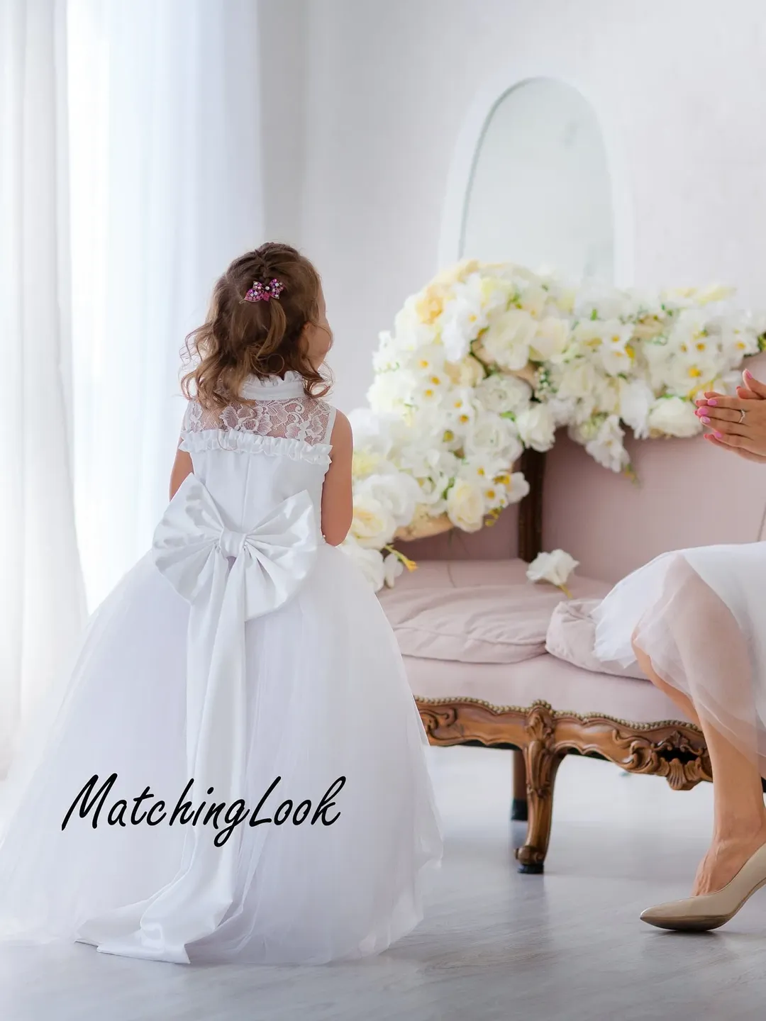 Mommy and Me Dress, White Dress, Mother Daughter Matching Dress, Photoshoot Dress, Matching Photoshoot Dress, Short Wedding Dress, Elegant