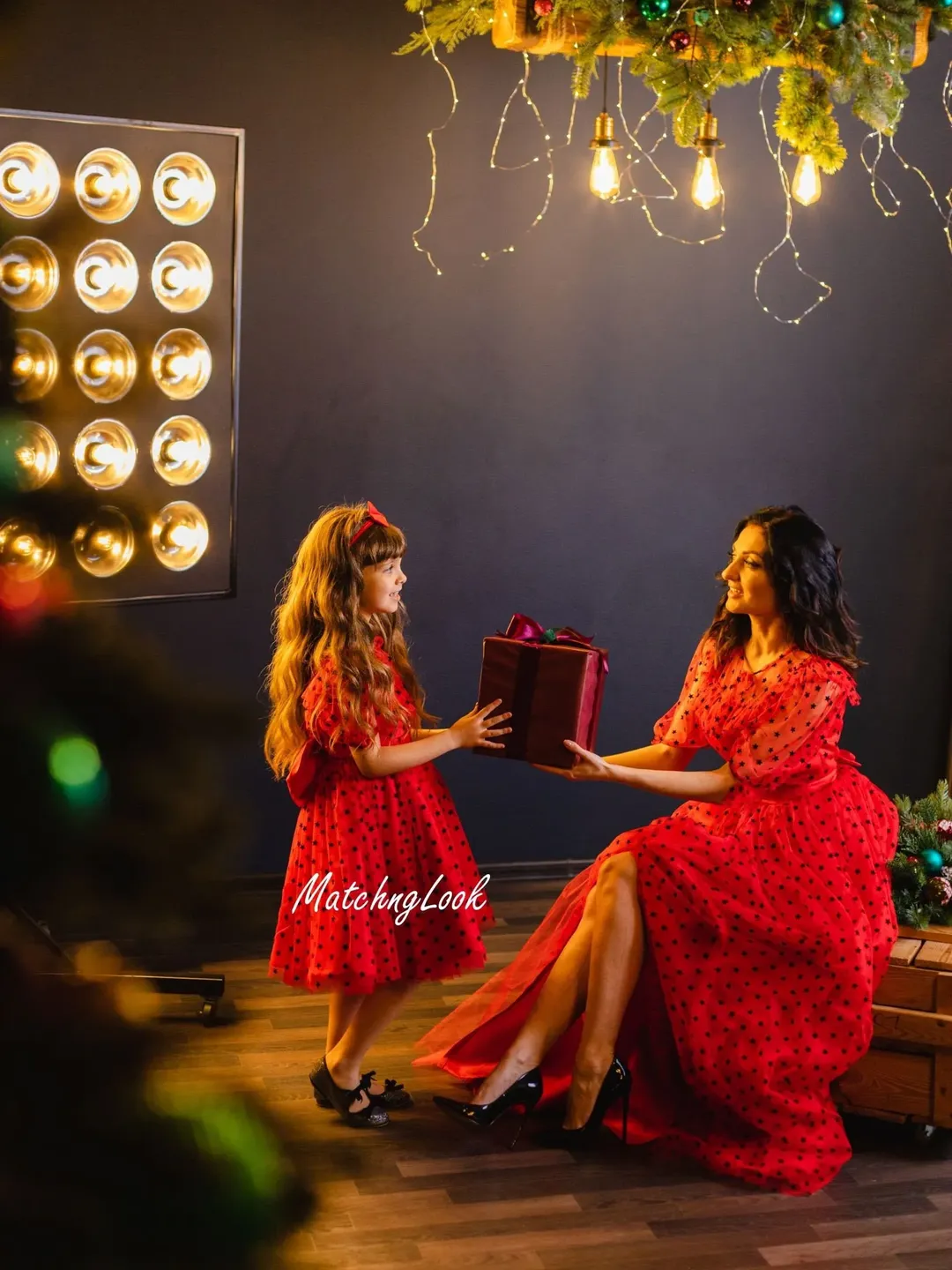 white christmas dresses Holly Jolly Hi-Lo Plaid Holiday Dress – Mia Belle Girls main image 0