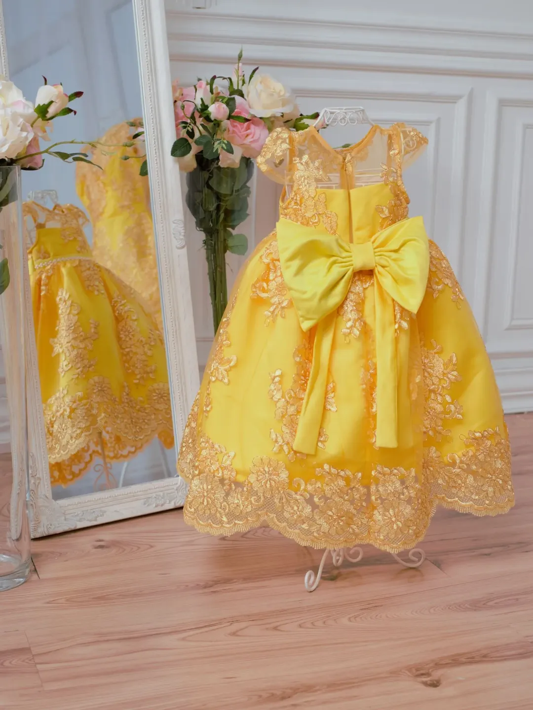 Belle Dress, Yellow Princess Dress, 1st Birthday Outfit, Toddler Girl Dress,  Lace Flower Girl Dress, Beauty And The Beast Dress, Tutu Dress